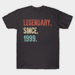 Retro Vintage 20th Birthday Legendary Since 1999 T-Shirt